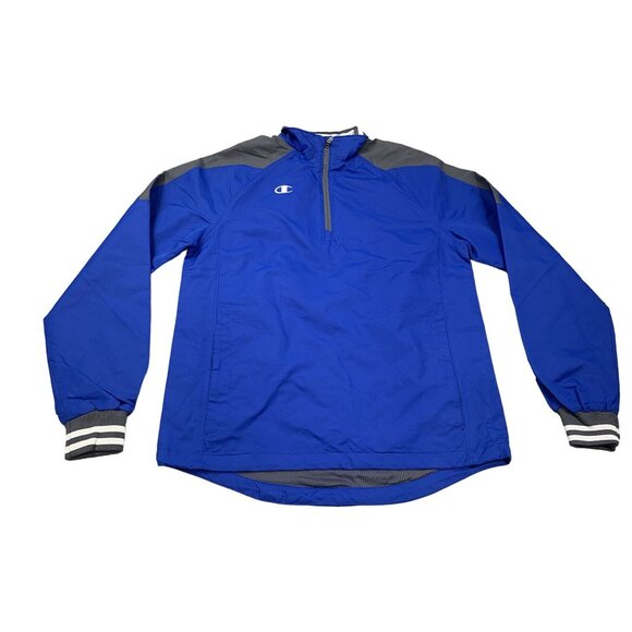 Champion Authentic Men's Small Blue & Gray Wind Jacket Pullover - Picture 1 of 12